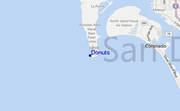 mapa de localização de Donuts