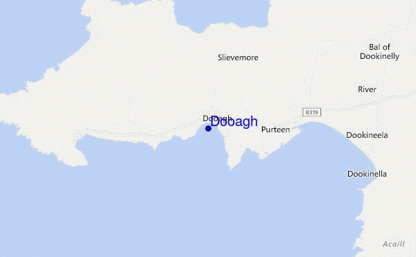 mapa de localização de Dooagh