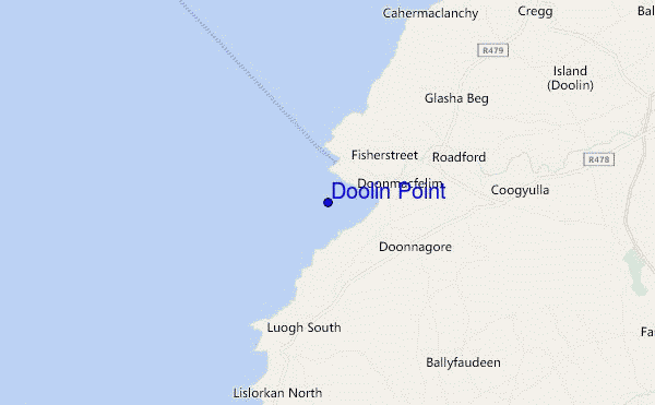 mapa de localização de Doolin Point