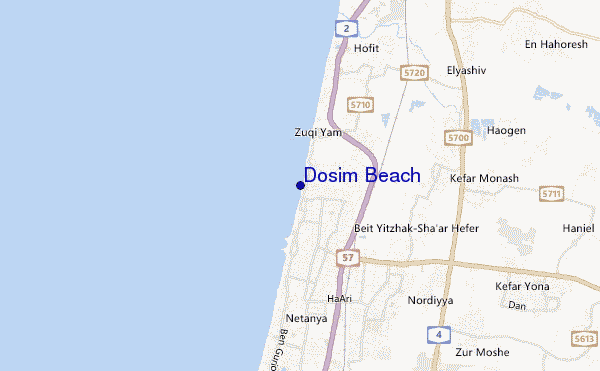 mapa de localização de Dosim Beach