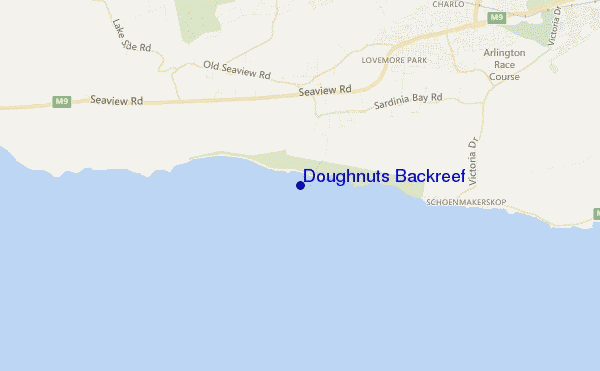 mapa de localização de Doughnuts Backreef