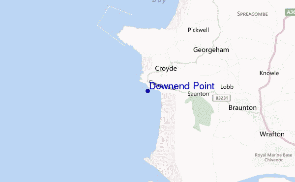 mapa de localização de Downend Point