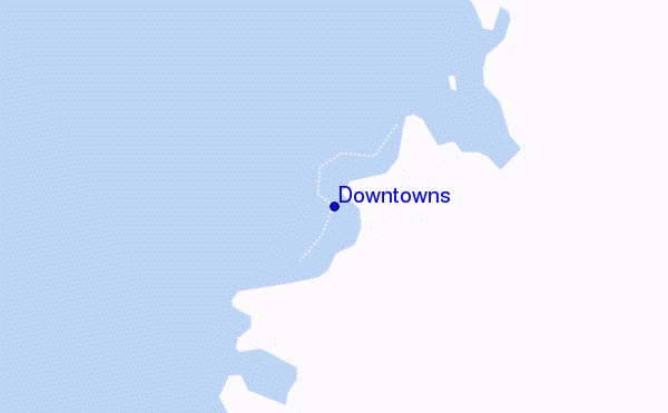 mapa de localização de Downtowns
