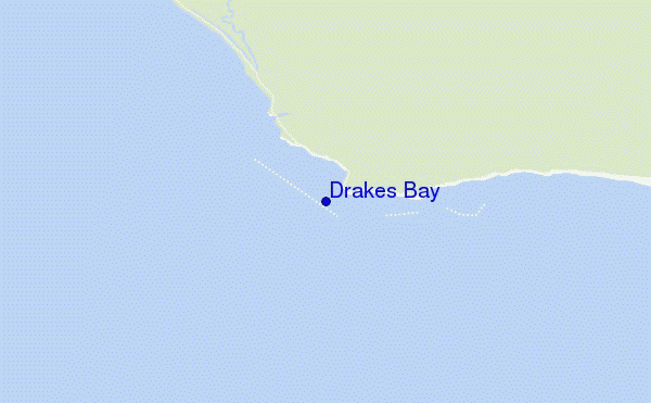 mapa de localização de Drakes Bay