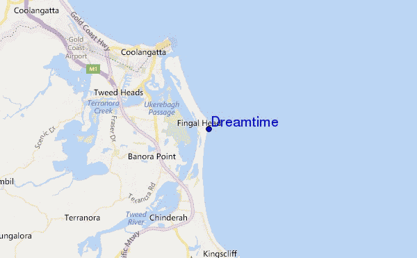 mapa de localização de Dreamtime