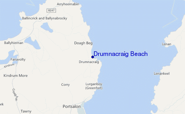 mapa de localização de Drumnacraig Beach