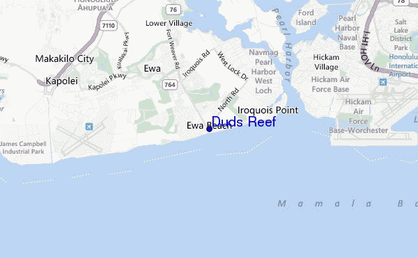 mapa de localização de Duds Reef