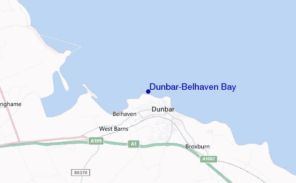mapa de localização de Dunbar/Belhaven Bay