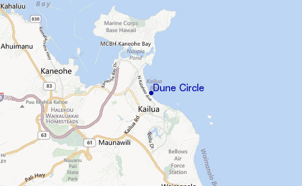 mapa de localização de Dune Circle
