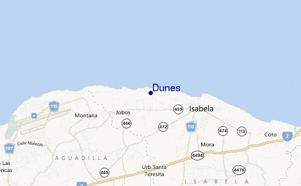 mapa de localização de Dunes