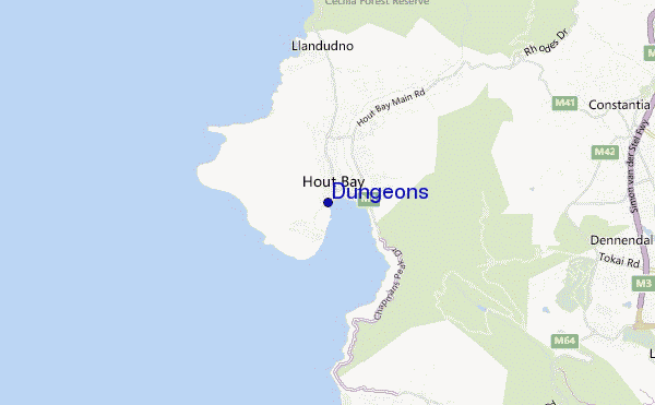 mapa de localização de Dungeons