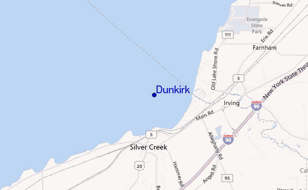 mapa de localização de Dunkirk
