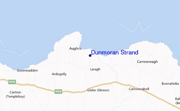 mapa de localização de Dunmoran Strand