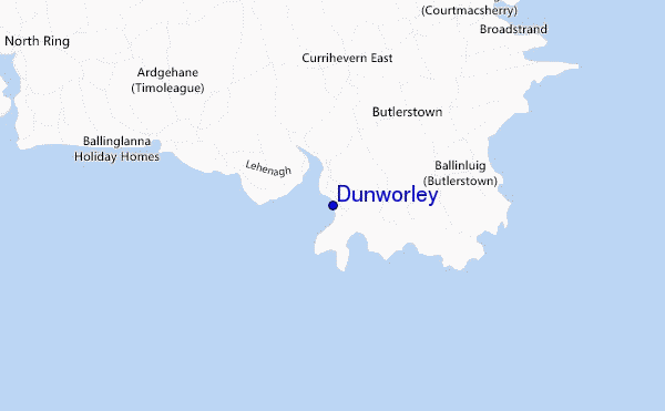 mapa de localização de Dunworley