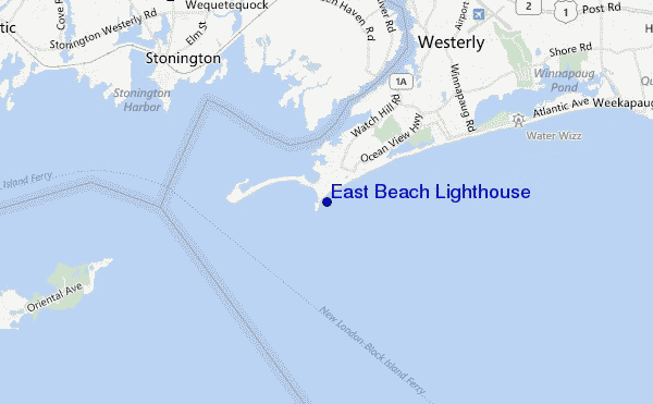 mapa de localização de East Beach Lighthouse