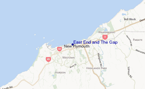 mapa de localização de East End and The Gap