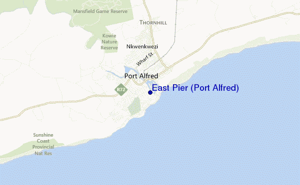 mapa de localização de East Pier (Port Alfred)
