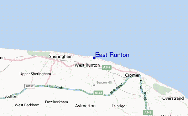 mapa de localização de East Runton