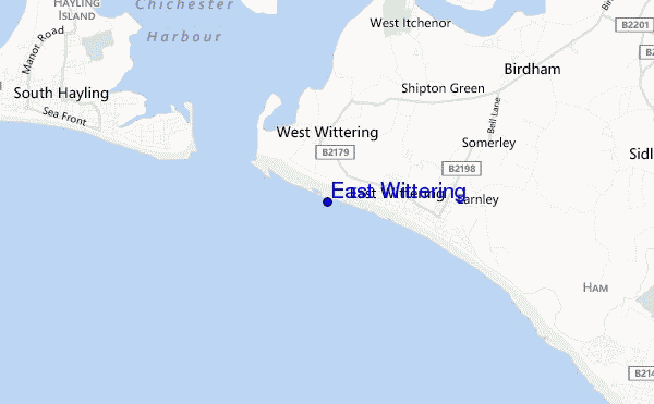 mapa de localização de East Wittering
