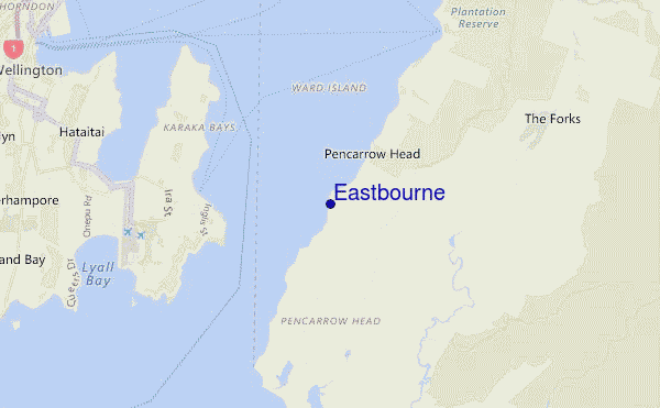 mapa de localização de Eastbourne