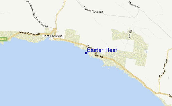 mapa de localização de Easter Reef