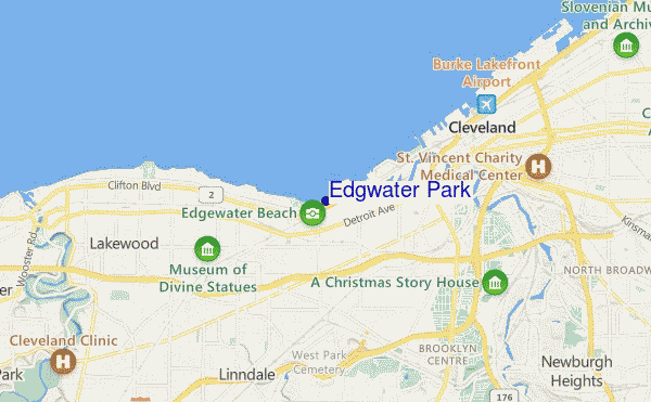 mapa de localização de Edgwater Park