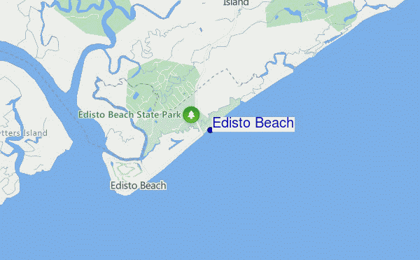mapa de localização de Edisto Beach