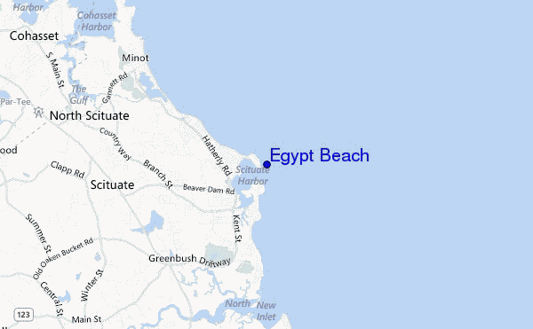 mapa de localização de Egypt Beach
