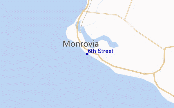 mapa de localização de 6th Street