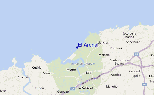 mapa de localização de El Arenal