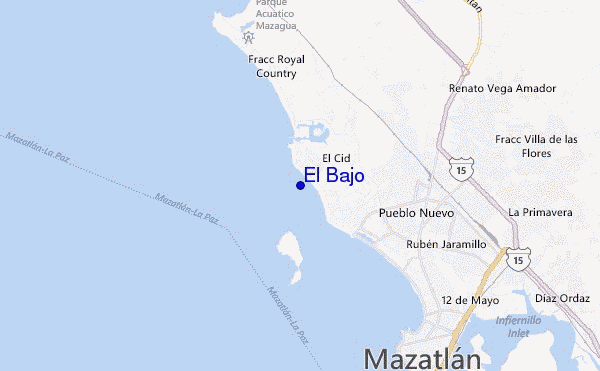 mapa de localização de El Bajo