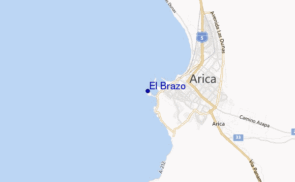 mapa de localização de El Brazo