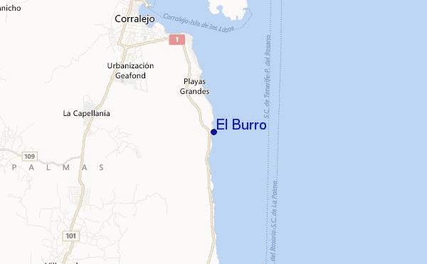 mapa de localização de El Burro