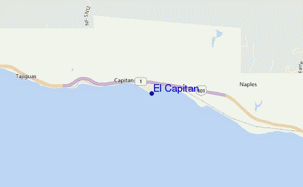 mapa de localização de El Capitan