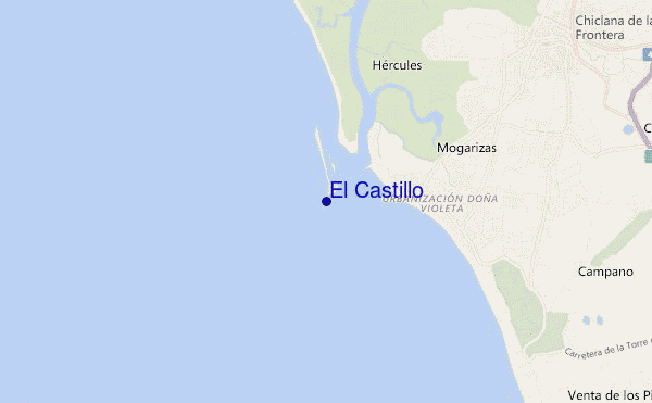mapa de localização de El Castillo