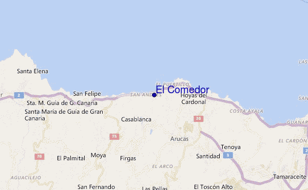 mapa de localização de El Comedor