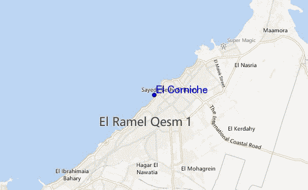 mapa de localização de El Corniche