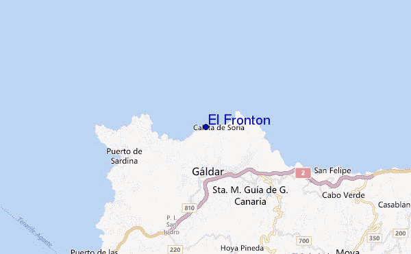 mapa de localização de El Fronton