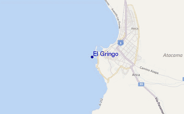 mapa de localização de El Gringo