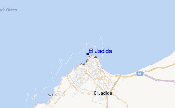 mapa de localização de El Jadida