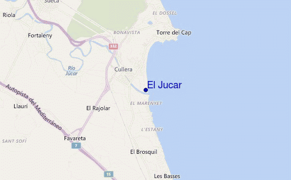 mapa de localização de El Jucar