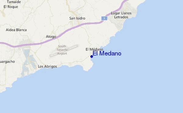 mapa de localização de El Medano