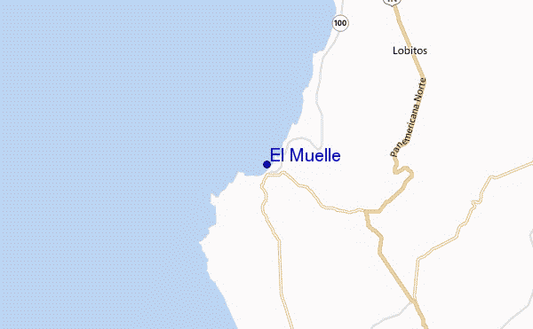 mapa de localização de El Muelle