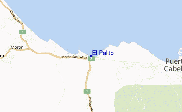 mapa de localização de El Palito
