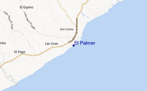 mapa de localização de El Palmer
