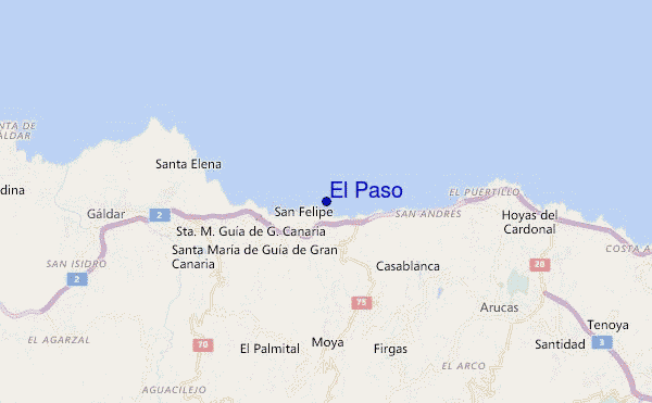 mapa de localização de El Paso