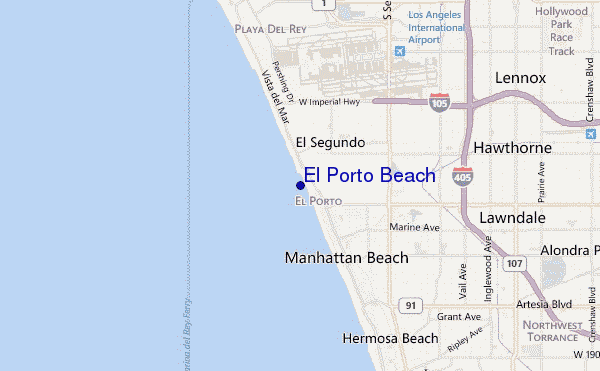mapa de localização de El Porto Beach