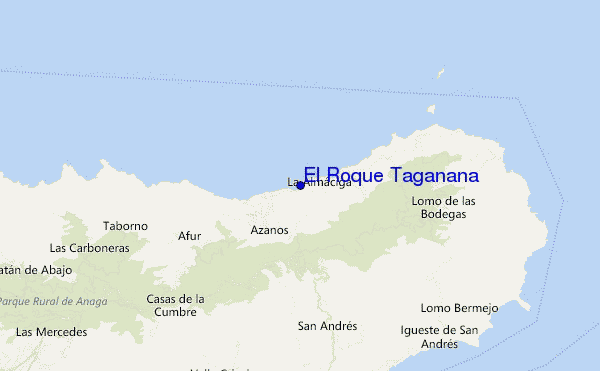 mapa de localização de El Roque Taganana