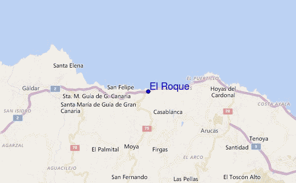 mapa de localização de El Roque
