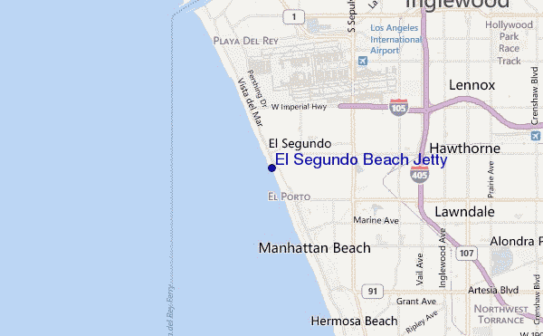 mapa de localização de El Segundo Beach Jetty